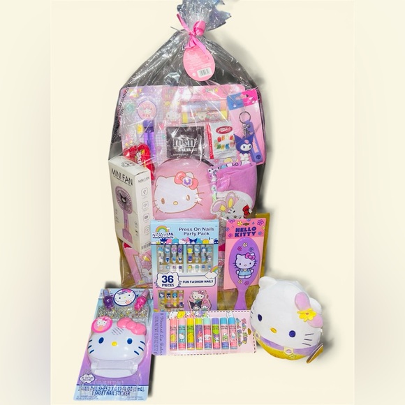 Hello Kitty Other - Hello Kitty Pink Easter 55pc bundle and White Kids Toy Gift basket